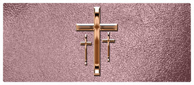 DNSEMP-L-517-BZ-SH-OR Bronze 3 Crosses Shimmer Orchid